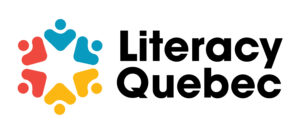 Literacy Quebec logo featuring colorful figures forming a circle with text "Literacy Quebec"